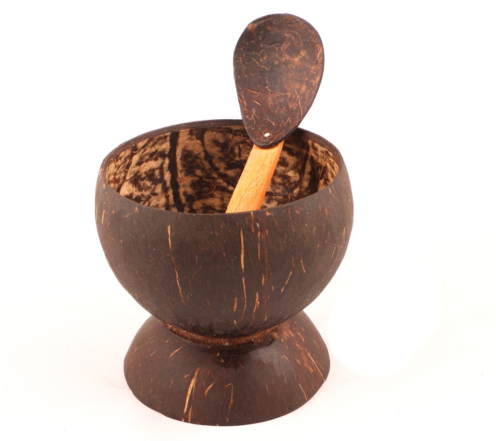Eco Friendly Handcrafted  Coconut Shell Made  Bowls with Spoon set