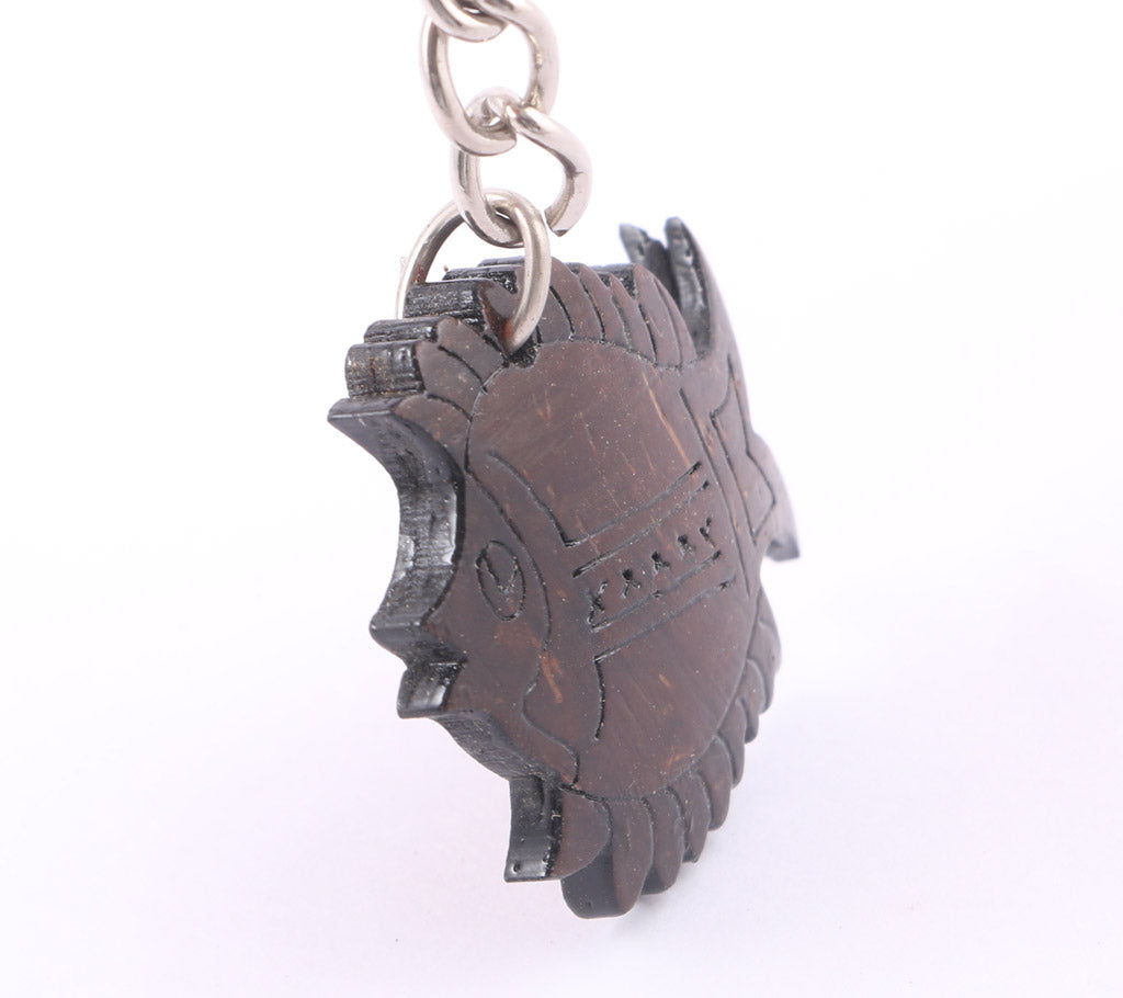 Eco Friendly  Hancrafted Coconut Shell Made Fish Motive Key Ring