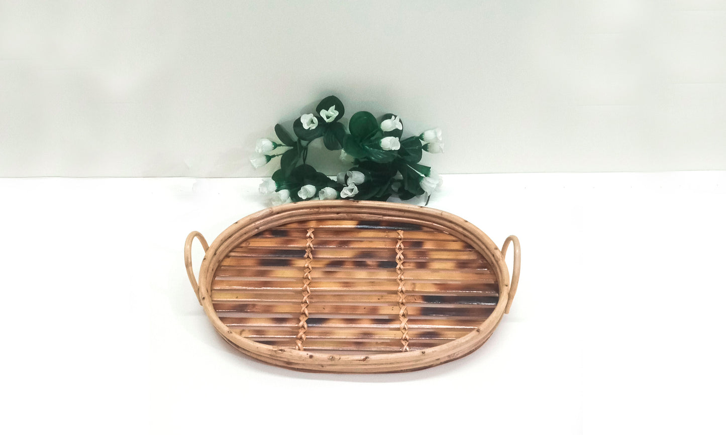 Eco Friendly Cane & Bamboo Made Food Serving Tray